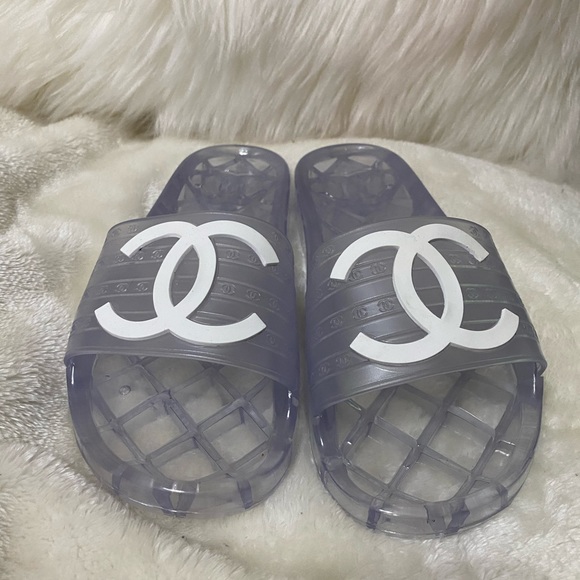 CHANEL Shoes - Chanel Clear Transparent Jelly PVC CC Logo Sandals
